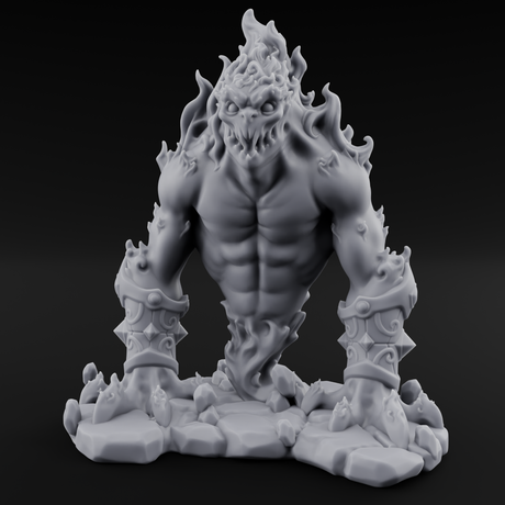 Shackle Bursting Fire Elemental Brute Miniature for Dungeons and Dragons, Pathfinder or other TTRPGs
