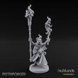 Torches Held High Fire Mage Miniature for Dungeons and Dragons, Pathfinder or other TTRPGs