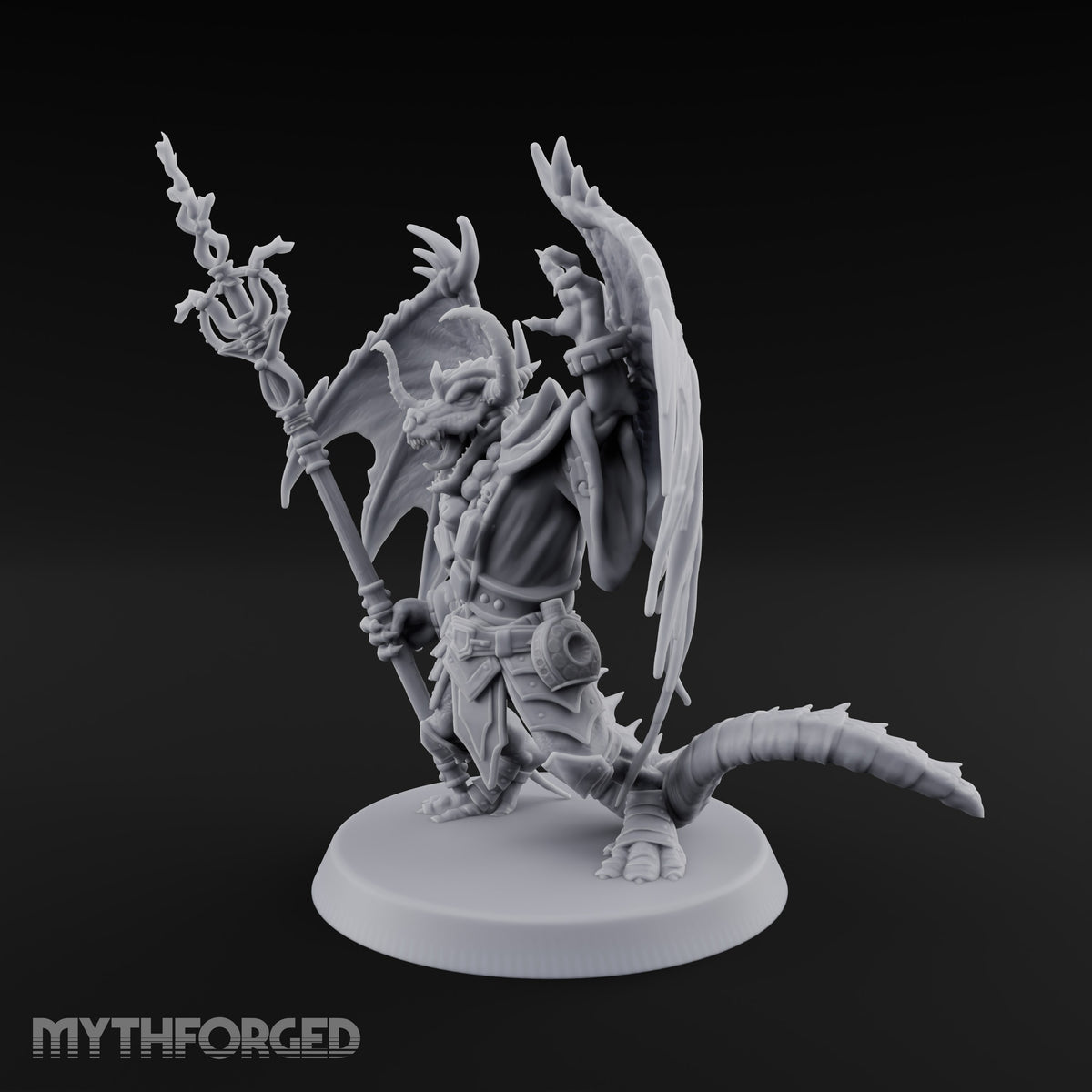 Spellflame Overhead, Staff Planted Dragonborn Fire Mage