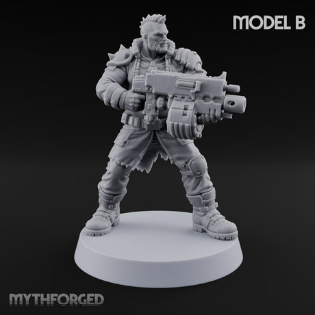 Scorched-Earth Policy Human Raider Gunners — B · Battle Shotgun & Auto Pistol