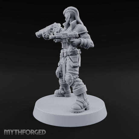 Scorched-Earth Policy Human Raider Gunner D — Battle Shotgun & Auto Pistol