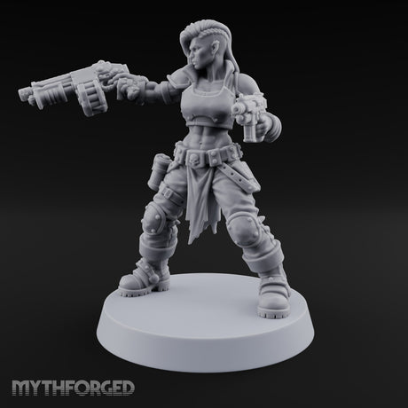 Scorched-Earth Policy Human Raider Gunner D — Battle Shotgun & Auto Pistol