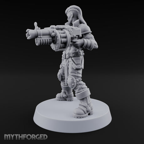 Scorched-Earth Policy Human Raider Gunner D — Rocket Pistol & Grenade Launcher
