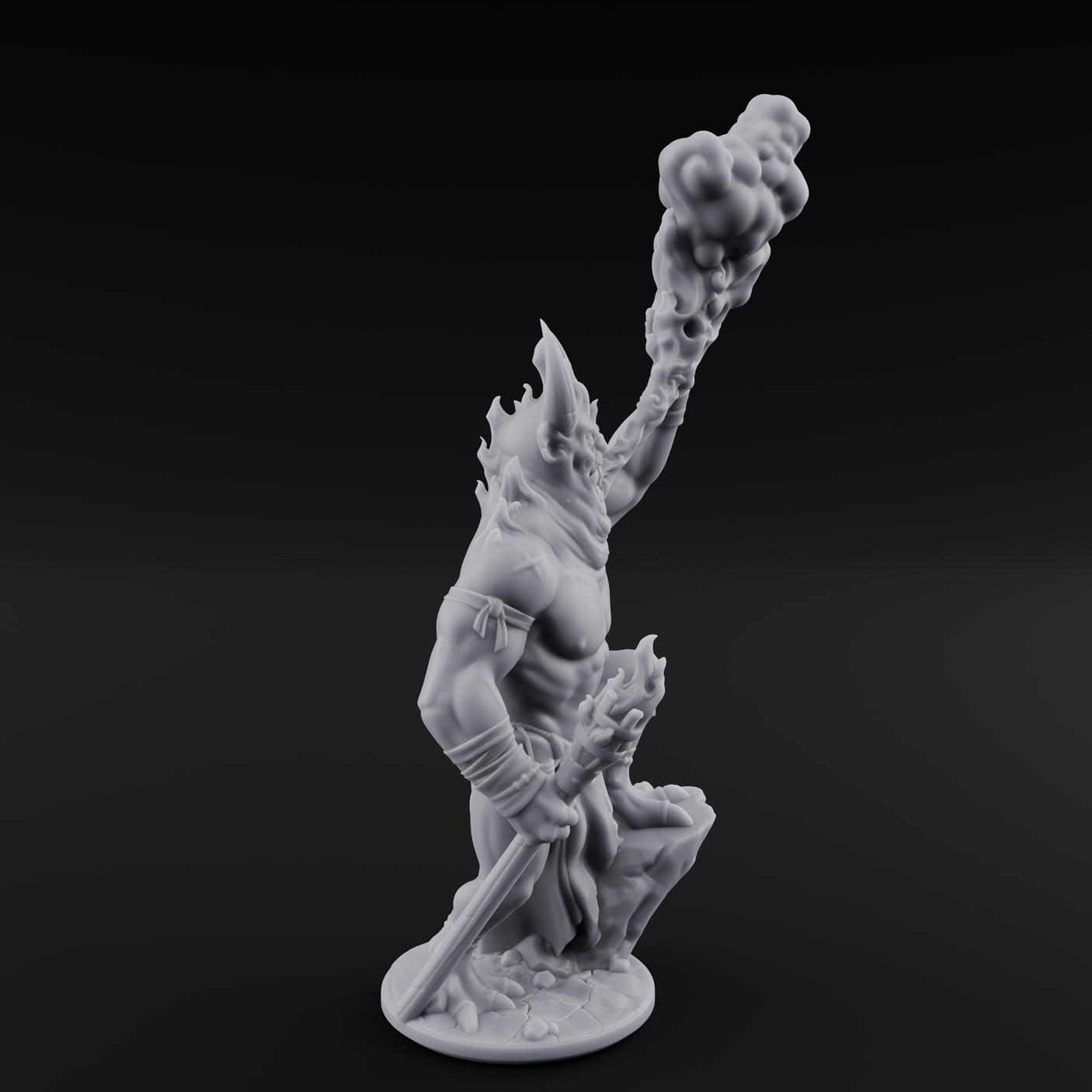 Smoke Belching Demon Firespitter Miniature for Dungeons and Dragons, Pathfinder or other TTRPGs