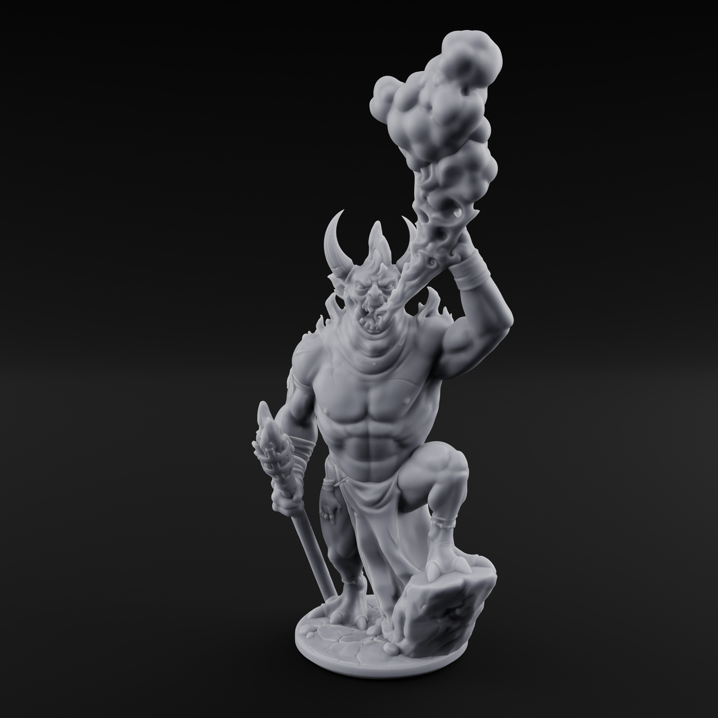 Smoke Belching Demon Firespitter Miniature for Dungeons and Dragons, Pathfinder or other TTRPGs