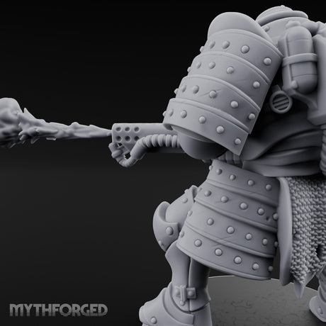 Fist Cocked Gun Levelling Automaton Heavy Trooper Miniature for Dungeons and Dragons, Pathfinder or other TTRPGs