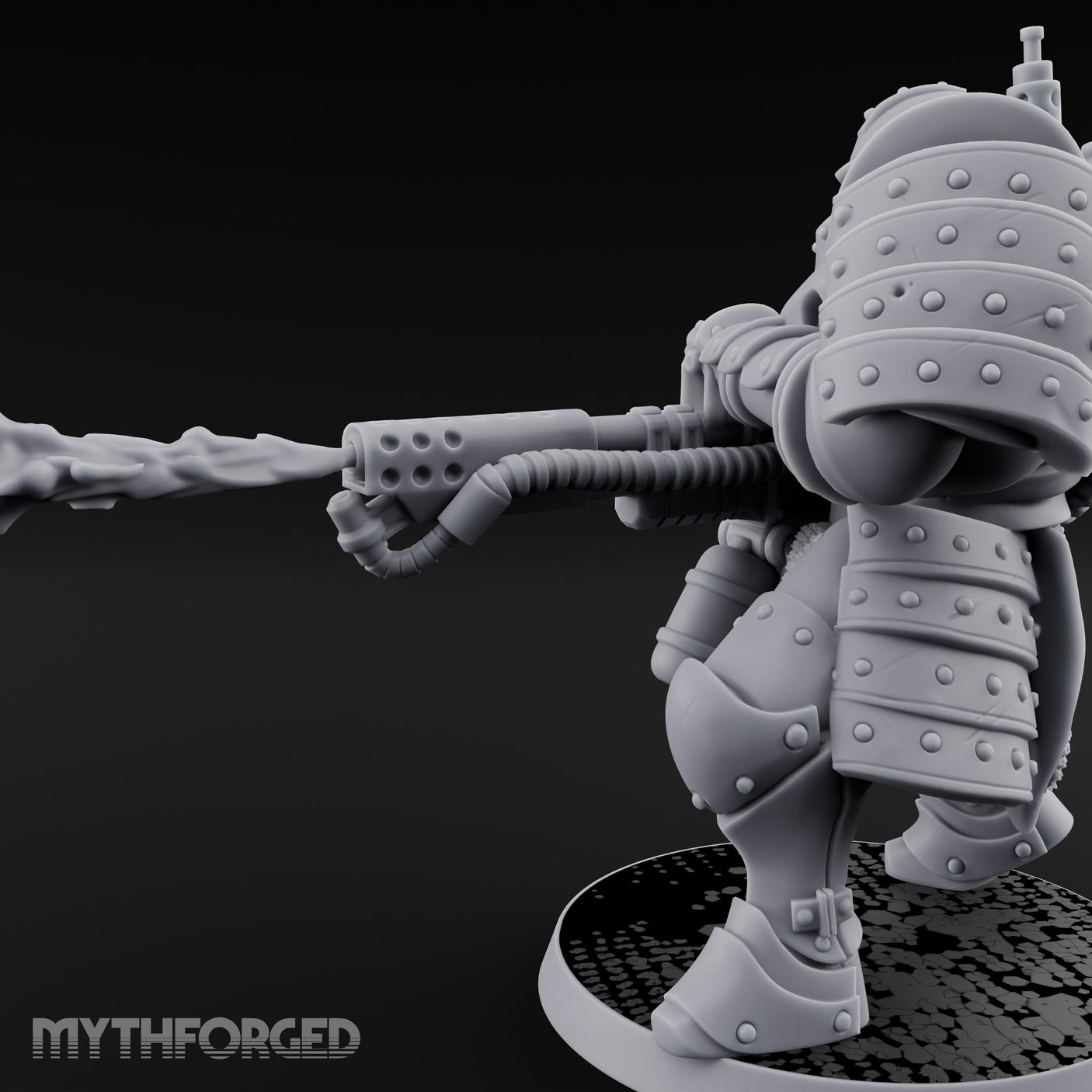 Fist Cocked Gun Levelling Automaton Heavy Trooper Miniature for Dungeons and Dragons, Pathfinder or other TTRPGs