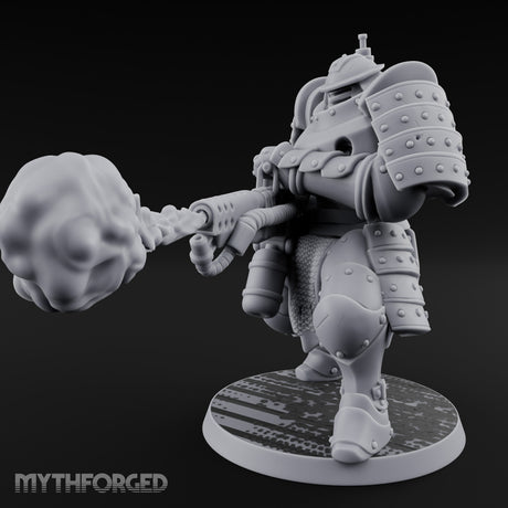 Fist Cocked Gun Levelling Automaton Heavy Trooper Miniature for Dungeons and Dragons, Pathfinder or other TTRPGs