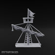 Flag-Topped Sail-Draped Ship Mast Scene Miniature for Dungeons and Dragons, Pathfinder or other TTRPGs