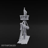 Flag-Topped Sail-Draped Ship Mast Scene Miniature for Dungeons and Dragons, Pathfinder or other TTRPGs