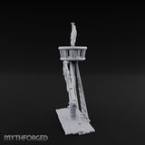 Flag-Topped Sail-Draped Ship Mast Scene Miniature for Dungeons and Dragons, Pathfinder or other TTRPGs