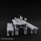 Flagon-Filled Plank-Grained Tavern Dining Table Scene Miniature for Dungeons and Dragons, Pathfinder or other TTRPGs