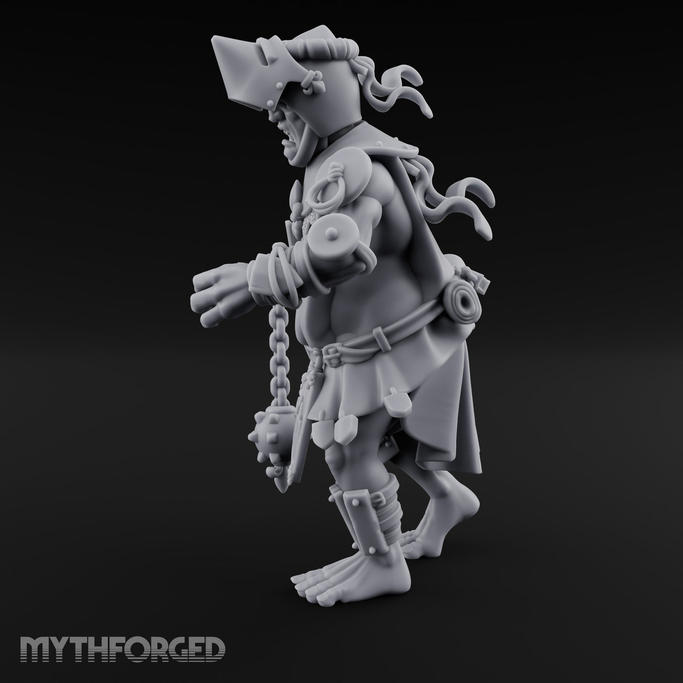 Flail Swinging Lurching Giant Warrior Miniature for Dungeons and Dragons, Pathfinder or other TTRPGs