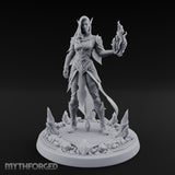 Flame Conjuring Armoured Elf Sorceress Miniature for Dungeons and Dragons, Pathfinder or other TTRPGs