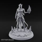 Flame Conjuring Armoured Elf Sorceress Miniature for Dungeons and Dragons, Pathfinder or other TTRPGs