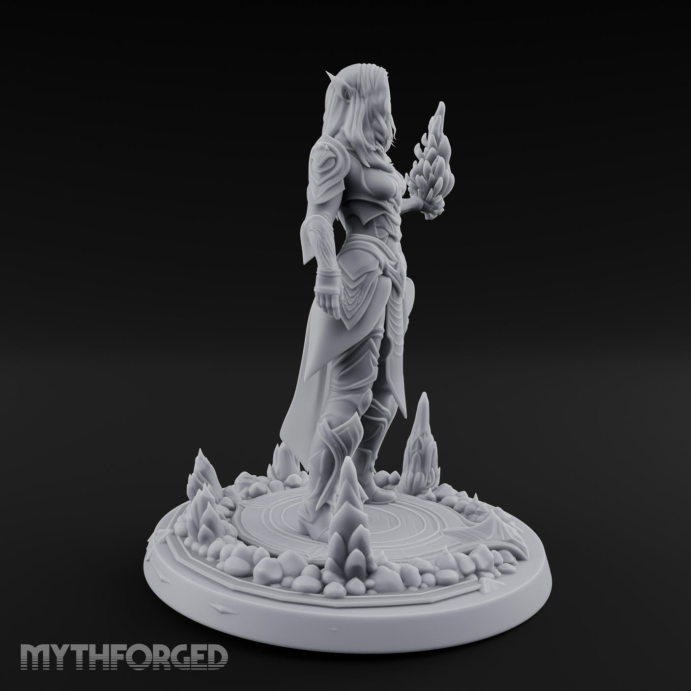 Flame Conjuring Armoured Elf Sorceress Miniature for Dungeons and Dragons, Pathfinder or other TTRPGs