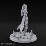 Flame Conjuring Armoured Elf Sorceress Miniature for Dungeons and Dragons, Pathfinder or other TTRPGs