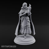 Flame Conjuring Human Sorceress Miniature for Dungeons and Dragons, Pathfinder or other TTRPGs