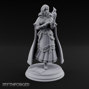 Flame Conjuring Human Sorceress Miniature for Dungeons and Dragons, Pathfinder or other TTRPGs