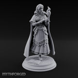 Flame Conjuring Human Sorceress Miniature for Dungeons and Dragons, Pathfinder or other TTRPGs