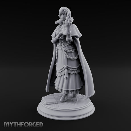 Flame Conjuring Human Sorceress Miniature for Dungeons and Dragons, Pathfinder or other TTRPGs