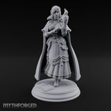 Flame Conjuring Human Sorceress Miniature for Dungeons and Dragons, Pathfinder or other TTRPGs