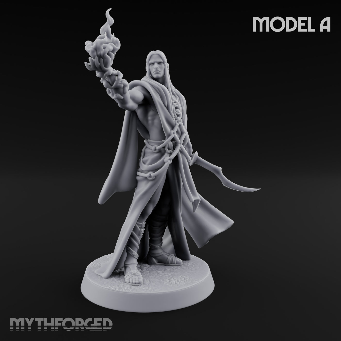 Flame Conjuring, Rippling Robes Human Sorcerer A Miniature for Dungeons and Dragons, Pathfinder or other TTRPGs