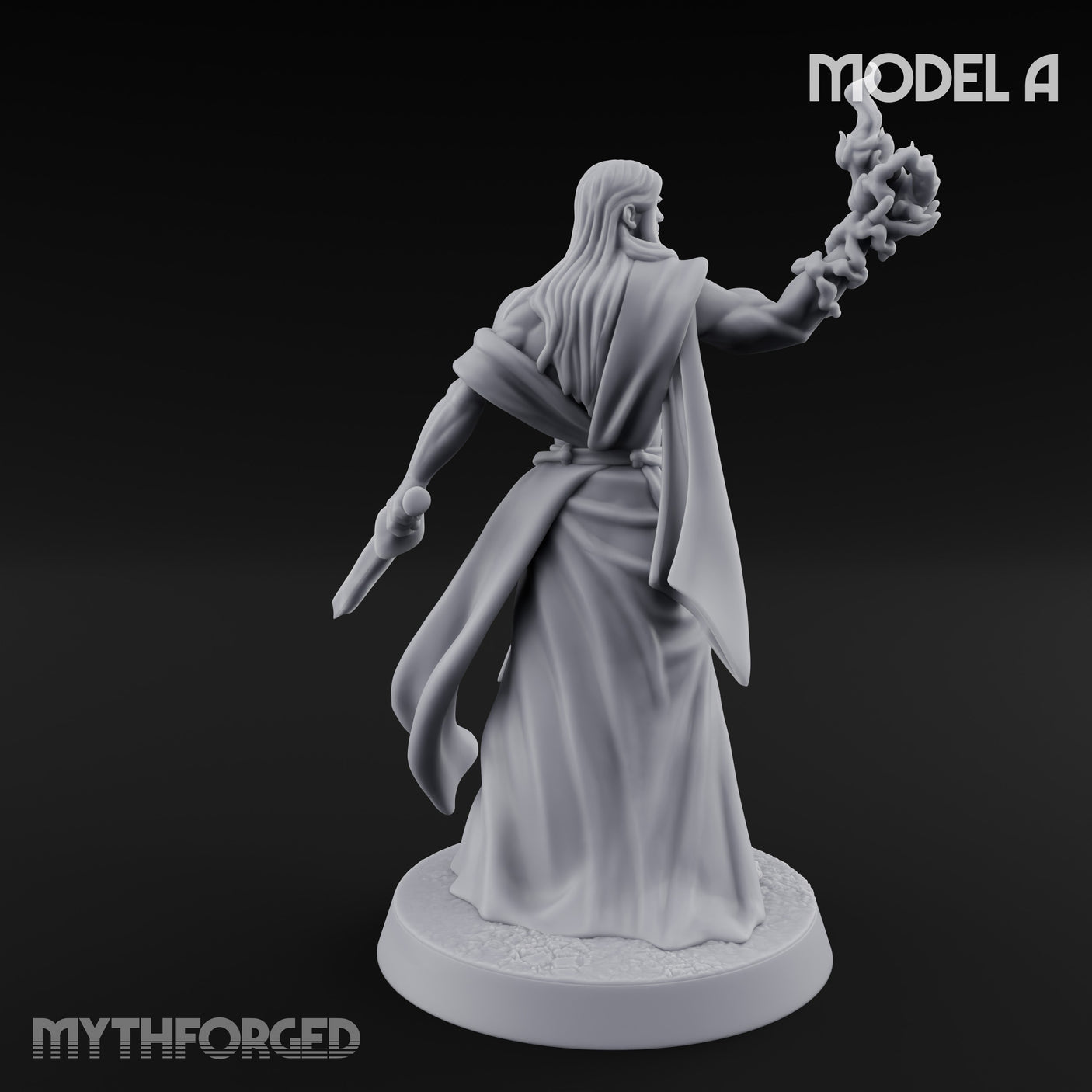 Flame Conjuring, Rippling Robes Human Sorcerer A Miniature for Dungeons and Dragons, Pathfinder or other TTRPGs