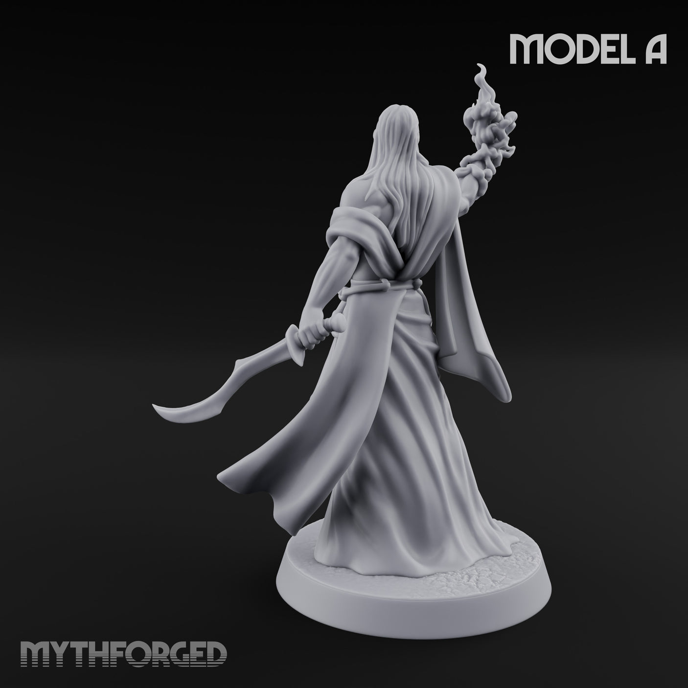 Flame Conjuring, Rippling Robes Human Sorcerer A Miniature for Dungeons and Dragons, Pathfinder or other TTRPGs
