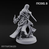 Flame Conjuring, Rippling Robes Human Sorcerer B Miniature for Dungeons and Dragons, Pathfinder or other TTRPGs