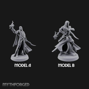 Flame Conjuring, Rippling Robes Human Sorcerers Miniature for Dungeons and Dragons, Pathfinder or other TTRPGs