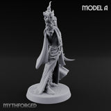 Flame Conjuring, Rippling Robes Human Sorcerers Miniature for Dungeons and Dragons, Pathfinder or other TTRPGs