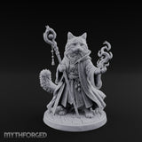 Flame Conjuring Tabaxi Sorcerer Miniature for Dungeons and Dragons, Pathfinder or other TTRPGs