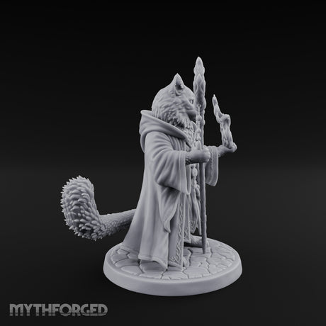 Flame Conjuring Tabaxi Sorcerer Miniature for Dungeons and Dragons, Pathfinder or other TTRPGs