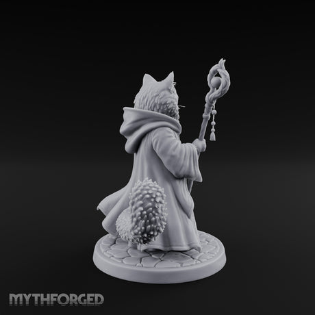 Flame Conjuring Tabaxi Sorcerer Miniature for Dungeons and Dragons, Pathfinder or other TTRPGs