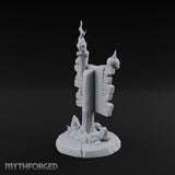 Flame-Crowned Skull-Spiked Necromancer Notice Board Miniature for Dungeons and Dragons, Pathfinder or other TTRPGs