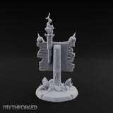 Flame-Crowned Skull-Spiked Necromancer Notice Board Miniature for Dungeons and Dragons, Pathfinder or other TTRPGs