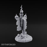 Flame-Crowned Skull-Spiked Necromancer Notice Board Miniature for Dungeons and Dragons, Pathfinder or other TTRPGs