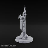 Flame-Crowned Skull-Spiked Necromancer Notice Board Miniature for Dungeons and Dragons, Pathfinder or other TTRPGs