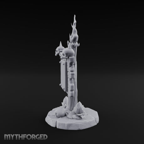Flame-Crowned Skull-Spiked Necromancer Notice Board Miniature for Dungeons and Dragons, Pathfinder or other TTRPGs