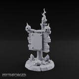 Flame-Crowned Skull-Spiked Necromancer Notice Board Miniature for Dungeons and Dragons, Pathfinder or other TTRPGs