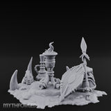 Flame-Topped Rope-Wound Tribal Torch Scene Miniature for Dungeons and Dragons, Pathfinder or other TTRPGs