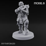Flamer Rifle Advancing Shogunate Yeoman B Miniature for Dungeons and Dragons, Pathfinder or other TTRPGs