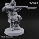 Flamer Rifle Advancing Shogunate Yeoman B Miniature for Dungeons and Dragons, Pathfinder or other TTRPGs