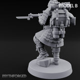 Flamer Rifle Advancing Shogunate Yeoman B Miniature for Dungeons and Dragons, Pathfinder or other TTRPGs