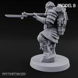 Flamer Rifle Advancing Shogunate Yeoman B Miniature for Dungeons and Dragons, Pathfinder or other TTRPGs