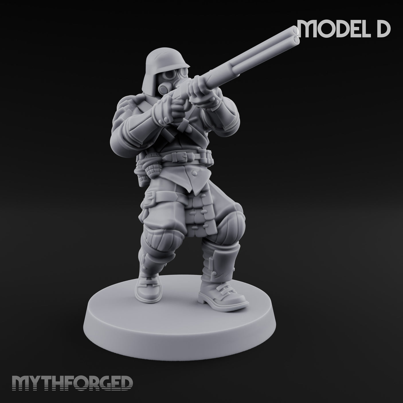 Flamer Rifle Advancing Shogunate Yeomen Miniature for Dungeons and Dragons, Pathfinder or other TTRPGs