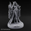 Flames Conjured Robes Billowing Elf Sorceress Miniature for Dungeons and Dragons, Pathfinder or other TTRPGs