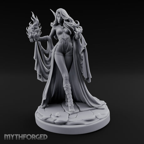 Flames Conjured Robes Billowing Elf Sorceress gallery 15