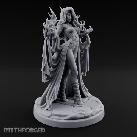 Flames Conjured Robes Billowing Elf Sorceress gallery 2